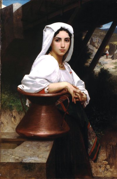 Italiaans Meisje dat Water Haalt door William Adolphe Bouguereau
